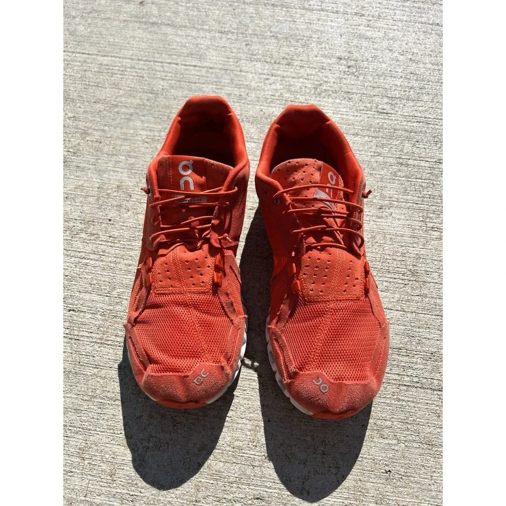 On Cloud Monochrome Size 11 Orange Gray Athletic Running Shoes Swiss Engineering